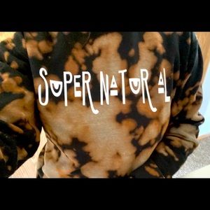 Bleach dyed “Supernatural” Crew Neck 🖤🧡